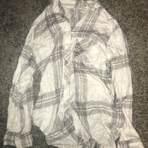 White and gray flannel